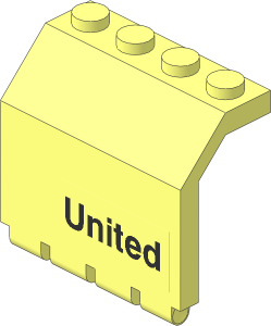 Hinge Panel  2 x  4 x  3.333 with "United" Sticker