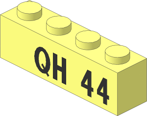 Brick  1 x  4 with "QH 44" Pattern
