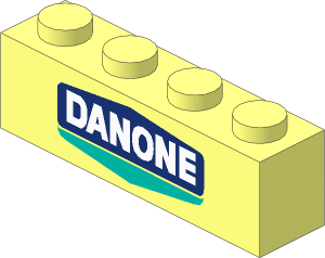 Brick  1 x  4 with "DANONE" Logo Pattern