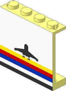 Panel  1 x  4 x  3 with Black Aircraft and Five Coloured Stripes Sticker