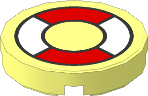 Tile  2 x  2 Round with Lifepreserver Sticker