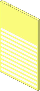 Glass for Window  1 x  4 x  5 with Nine White Stripes Sticker