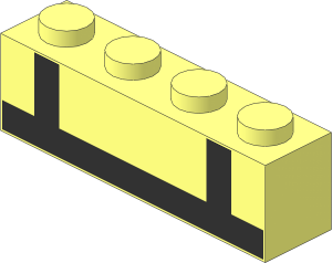 Brick  1 x  4 with Metallic Silver Crossed Stripes Pattern