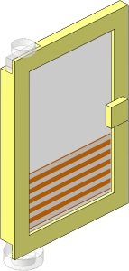 Door  1 x  4 x  5 Left with Trans Clear Glass with Six White Stripes Sticker