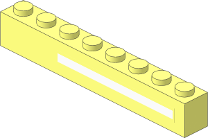 Brick  1 x  8 with White Line Right Sticker