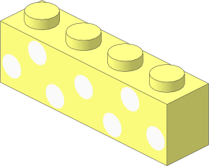 Brick  1 x  4 with  7 White Dots Pattern