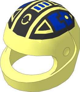 Minifig Helmet Standard with Blue and Silver Spyrius Pattern
