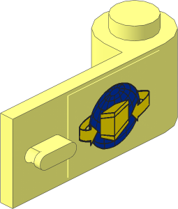 Door  1 x  3 x  1 Right with Blue Globe, Yellow Box and Curved Arrows Sticker