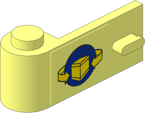 Door  1 x  3 x  1 Left with Blue Globe, Yellow Box and Curved Arrows Sticker