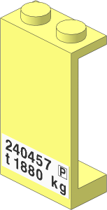 Panel  1 x  2 x  3 with Solid Studs with "240457 P" and "t 1880 kg" Sticker
