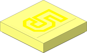 Tile  2 x  2 with Yellow Outline "5" Sticker