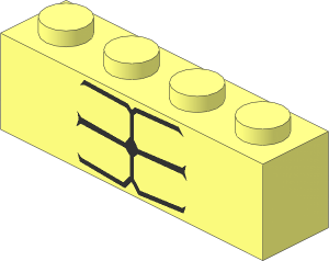 Brick  1 x  4 with Black Abdominal Muscles Pattern