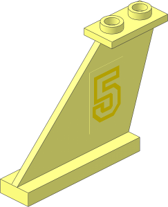 Tail  4 x  1 x  3 with Yellow Outline "5" Left Sticker