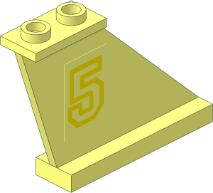 Tail  4 x  1 x  3 with Yellow Outline "5" Right Sticker