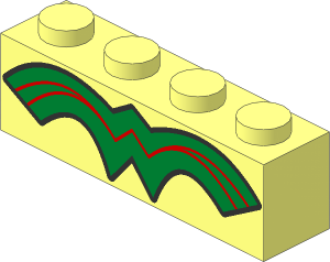 Brick  1 x  4 with Wonder Woman Logo Pattern