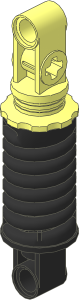 Technic Shock Absorber  9L Thick with Black Fake Spring (Compressed)