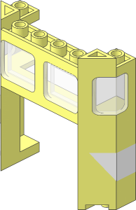 Train Front  2 x  6 x  5.333 with  4 x  3 Cutout with Trans Clear Glass with White Stripe Stickers
