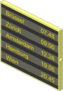 Glass for Window  1 x  4 x  3 without Handle with Train Schedule Stickers on Both Sides