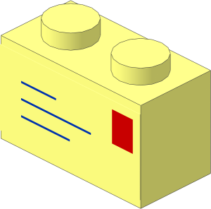 Brick  1 x  2 with Mail Envelope Sticker