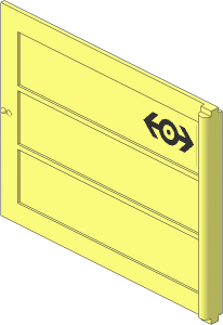 Door Sliding Type 2 with Black Train Logo Sticker