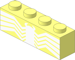 Brick  1 x  4 with White Spider Pattern