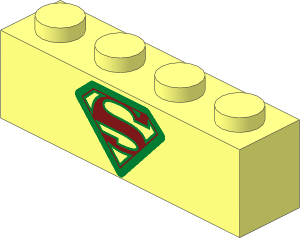 Brick  1 x  4 with Supergirl Logo Pattern