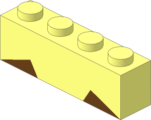 Brick  1 x  4 with Two Medium Azure Triangles Pattern