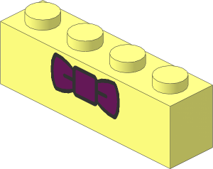 Brick  1 x  4 with Dark Azure Bow Tie Pattern