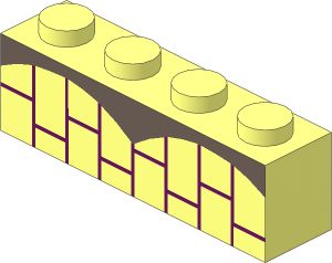 Brick  1 x  4 with Light Aqua Top and Dark Azure Vertical Brick Pattern