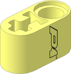 Technic Beam  2 Liftarm with Silver P1 Logo Pattern