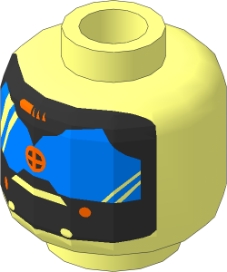 Minifig Head with Large Blue Mask Pattern