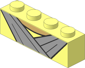 Brick  1 x  4 with Light Bluish Grey Robe Lapels and Tan Neck Pattern