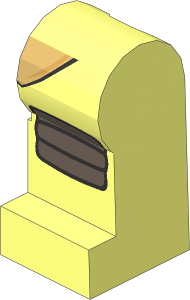 Minifig Leg Left with Turtle Shell and Dark Brown Knee Pad Pattern