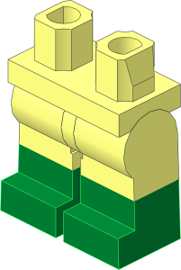 Minifig Hips and Legs with Green Lower Leg Pattern