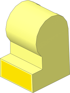 Minifig Leg Medium Left with Yellow Shoe Tip Pattern