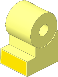 Minifig Leg Medium Right with Yellow Shoe Tip Pattern