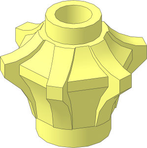 Rock  1 x  1 Crystal  6 Point with Axle Hole and Hollow Stud