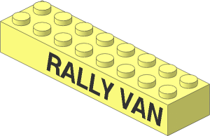 Brick  2 x  8 with "RALLY VAN" Right Sticker