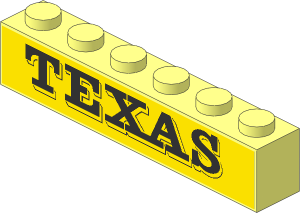 Brick  1 x  6 with "TEXAS" Sticker