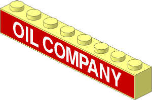 Brick  1 x  8 with "OIL COMPANY" Sticker