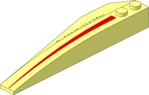 Wedge 10 x  3 x  1 Double Rounded Right with Black 'Concorde' and Red Triangle Pattern