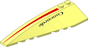 Wedge 10 x  3 x  1 Double Rounded Left with Black 'Concorde' and Red Triangle Pattern