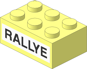 Brick  2 x  3 with "RALLYE" Sticker