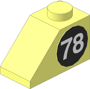 Slope Brick 45  2 x  1 with "78" Right Sticker