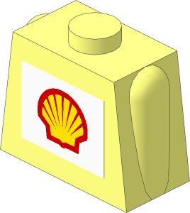 Minifig Torso with Integral Arms with Shell Logo 1971 Sticker