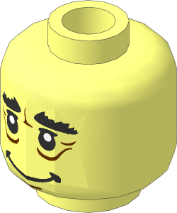 Minifig Head with HP Rubeus Hagrid with Wrinkles Pattern