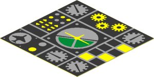 Sticker  1.9 x  1.9 with Avionics Green and Light Grey - Airplane Left