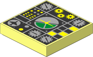 Tile  2 x  2 with Avionics Green and Light Grey Left Sticker