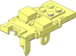 Electric 9V Battery Box  4 x 14 x  4 - Buttons, with Contacts - Left Button Pressed