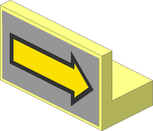 Panel  1 x  2 x  1 with Yellow Arrow on Light Grey Sticker